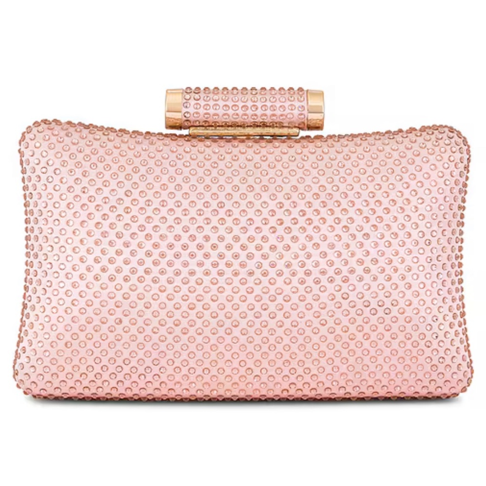 Olga Berg Rihanna Hotfix Clutch in Blush